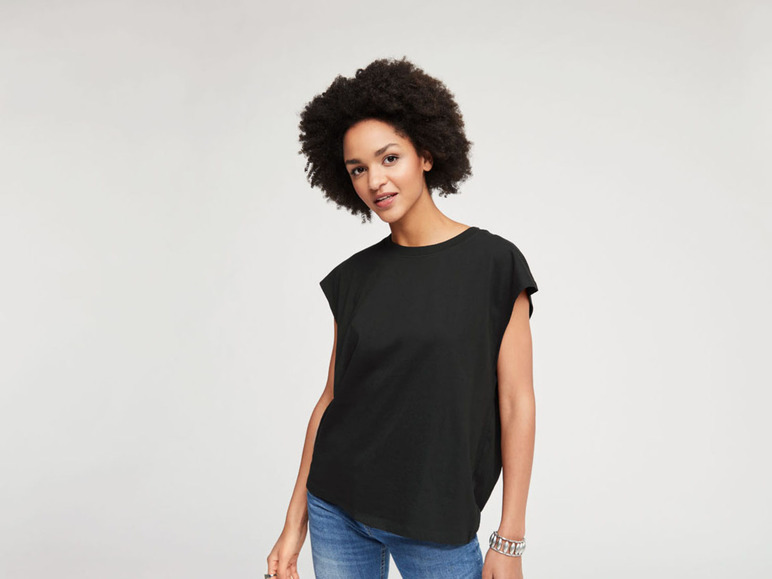 Gehe zu Vollbildansicht: esmara® Damen T-Shirts, 2 Stück, mit überschnittenen Schultern - Bild 7