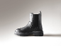 Schwarze Damen-Chelsea-Boots mit dicker Profilsohle