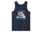 Dunkelblaues Kinder-Tanktop mit Cartoon-Welpen und dem Text „Being Kind All the Time“.