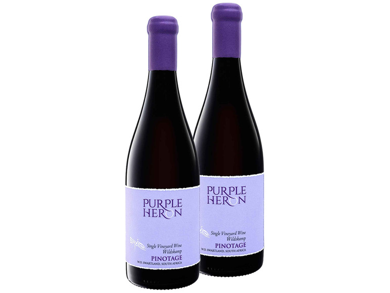 Gehe zu Vollbildansicht: 2er Weinpaket Purple Heron Südafrika Pinotage trocken, Rotwein - Bild 1