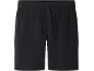 Schwarze Shorts aus gekrepptem Stoff mit Kordelzug.