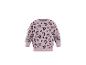 Rosa Sweatshirt mit schwarzem Leopardenmuster und Herzdetails
