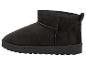 Schwarze Wildleder-Winterstiefel mit dicker Sohle und Fellfutter.