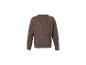 LUPILU® Premium Kinder Strickjacke: Brauner gerippter Kinderpullover, Rückansicht.
