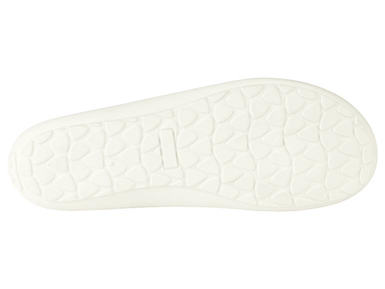 Weiße Schuhsohle mit strukturiertem Muster.