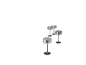 Set aus vier Champagnerschalen aus Rauchglas mit geriffelter Struktur.