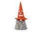 Halloween-Zwerg mit orangefarbenem Hut und leuchtender Nase