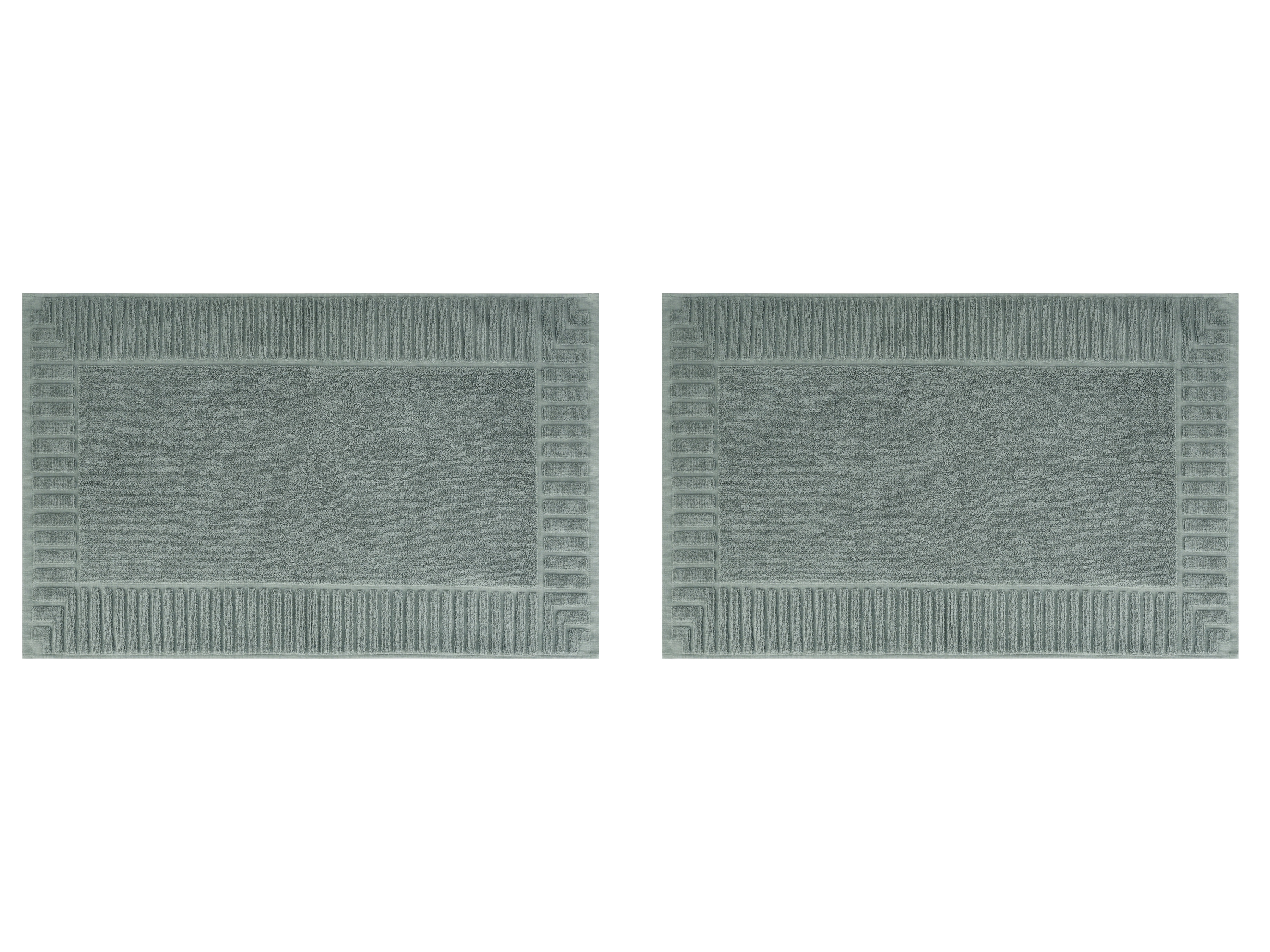 LIVARNO® Frottier-Duschvorleger, 2 Stück (silber/blau)