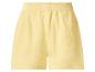 Gelbe Baumwollshorts für Damen mit elastischem Bund