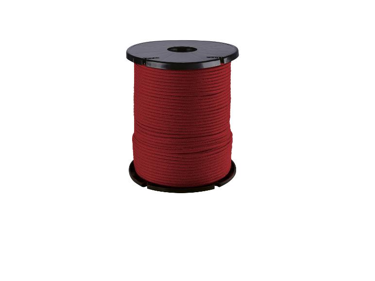 Rotes Seil auf einer schwarzen Spule.