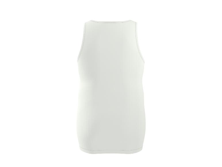Rückenansicht eines schlichten weißen Herren-Tanktops.