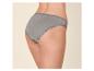 Grauer Damen-Slip mit Spitzenbesatz, Rückansicht.