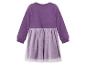 Lila langärmeliges Kinderkleid mit glitzerndem Tüllrock.
