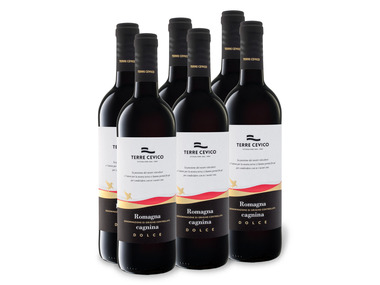 6 x 0,75-l-Flasche Weinpaket Terre Cevico Romagna Cagnina DOC süß, Rotwein