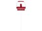 Roter Trinkflaschendeckel mit Griff und transparentem Strohhalm.