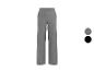 Graue gestreifte Damenhose mit hoher Taille und weitem Bein
