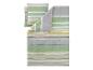 Gestreiftes Bettwäsche-Set in Grün, Grau und Beige