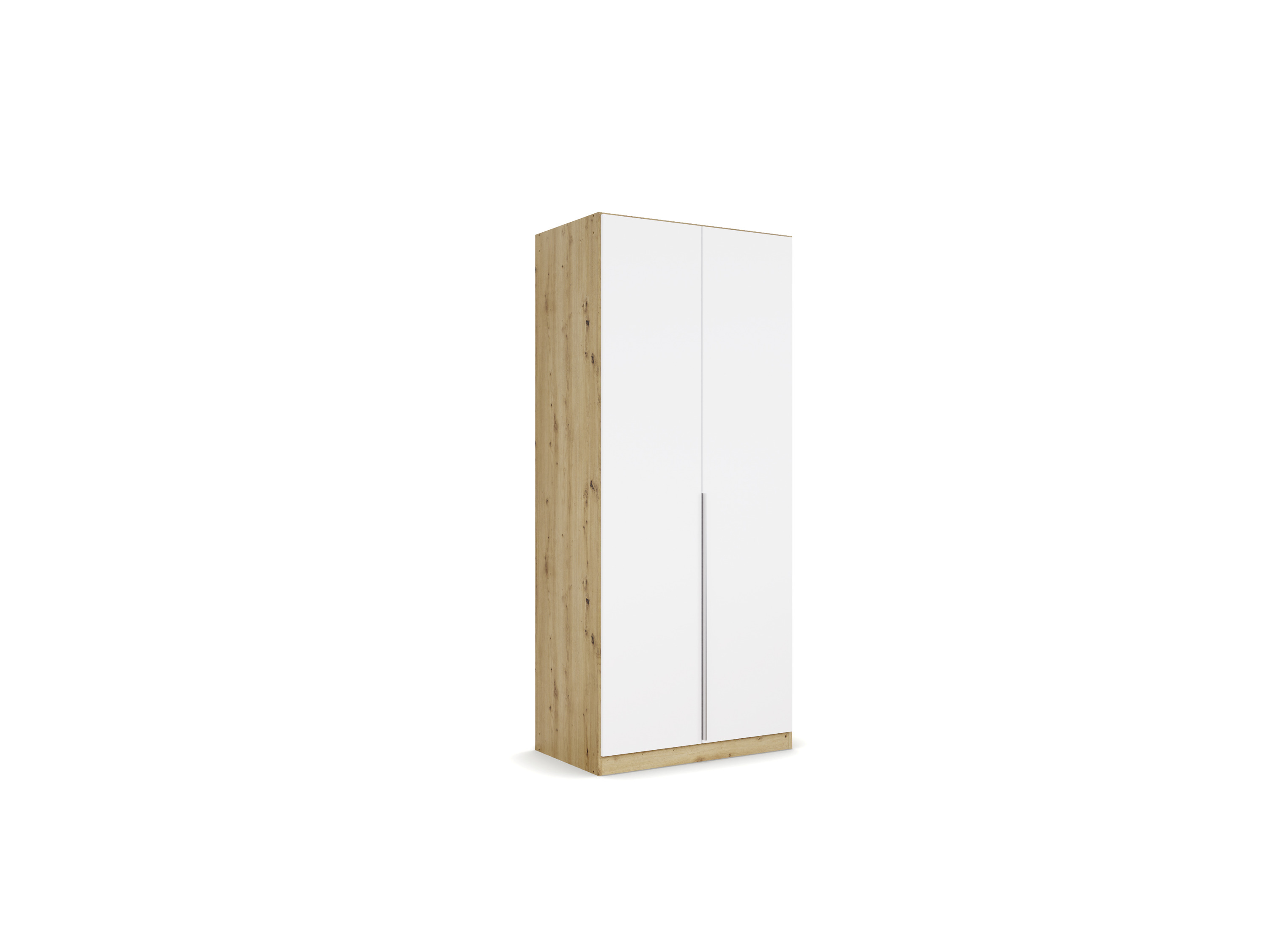 RAUCH ORANGE Drehtürenschrank Alabama (Basic-Zubehör, Weiß/Eiche Artisan, Griffe Alu, 91 x 210 cm) – Bild 3 von 4