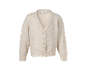 Cremefarbener Strickcardigan mit V-Ausschnitt und Knöpfen
