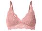 Hellrosa Spitzen-Bralette mit verstellbaren Trägern.