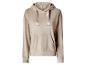 Beiger Samt-Hoodie mit Satin-Kordelzug