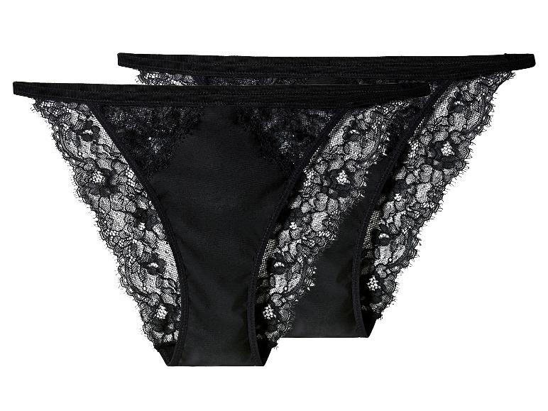 Zwei schwarze Spitzenhöschen mit hoher Taille