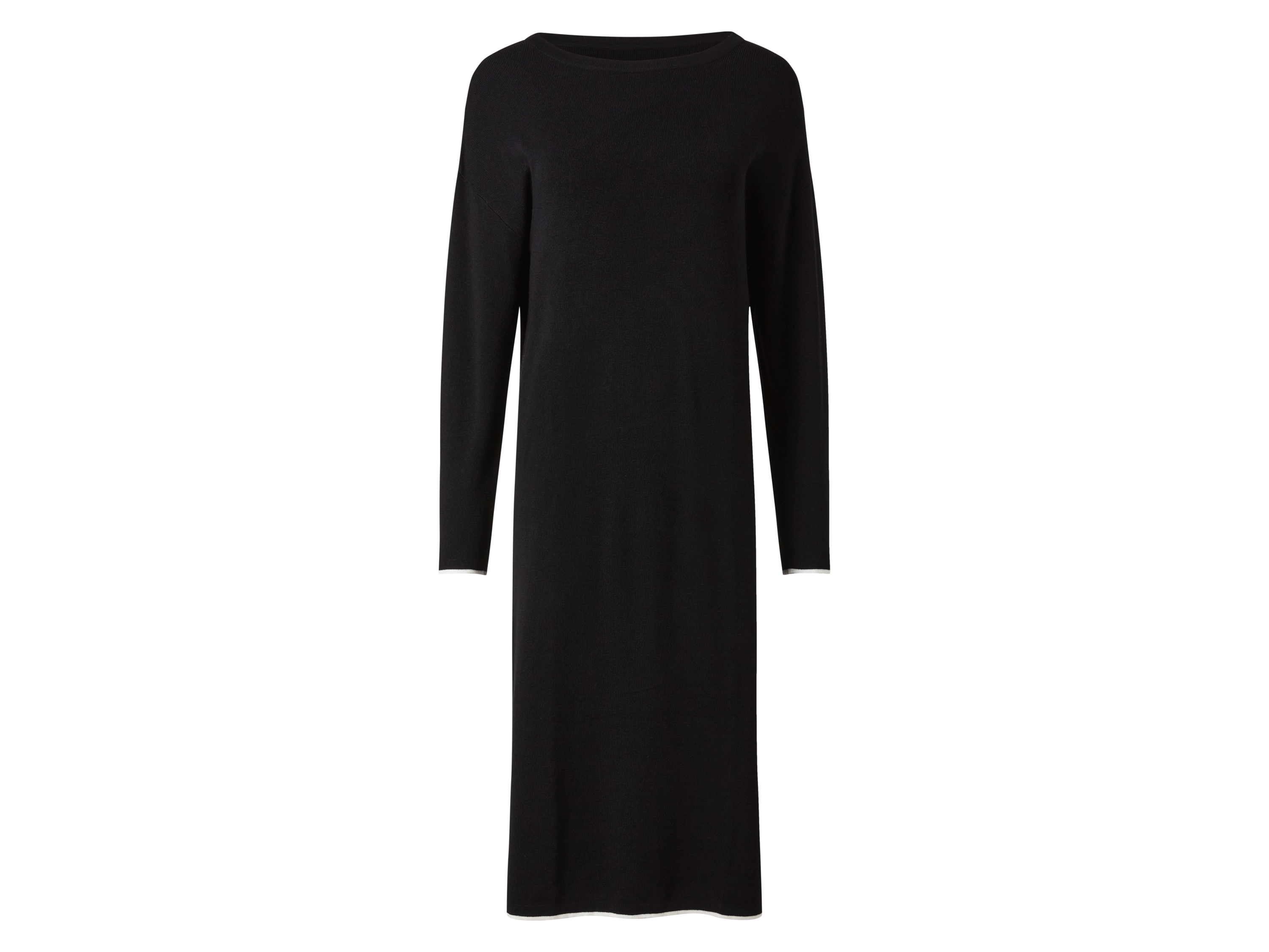 ESMARA® Damen Strickkleid, mit langen Ärmeln (Schwarz, S(36/38))