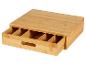 Bambus-Aufbewahrungsbox mit Schublade und Fächern.