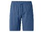 Blaue Herren-Shorts mit Struktur, elastischem Bund und Kordelzug.