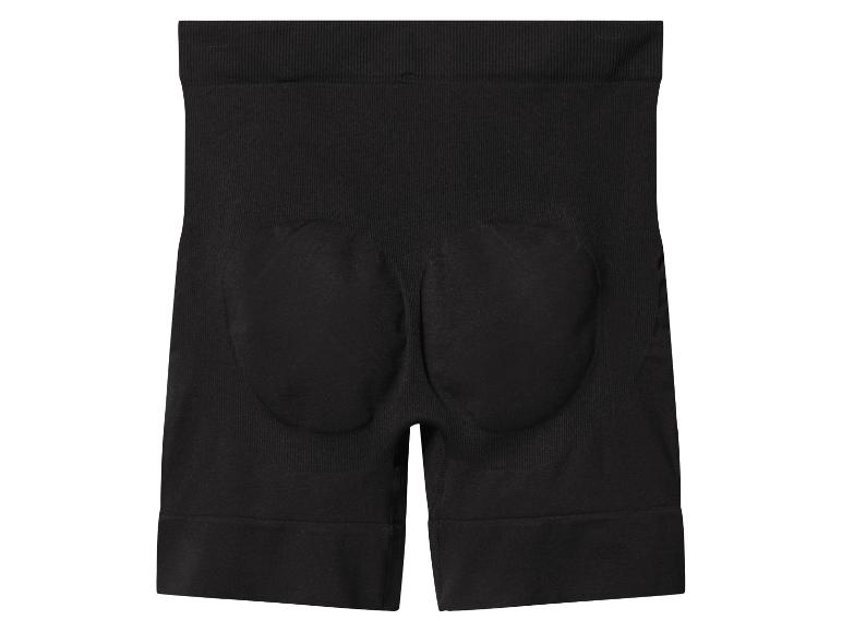 Schwarze High-Waist-Shapewear-Shorts mit Po-Polstern.