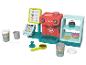 Spielzeug-Kaffeemaschine mit Kasse, Cupcake, Donut und Kaffeetassen