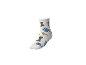 Weiße Socke mit buntem Cartoon-Dinosaurier-Muster