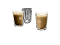Doppelwandige Thermogläser mit Kaffee und Schaum