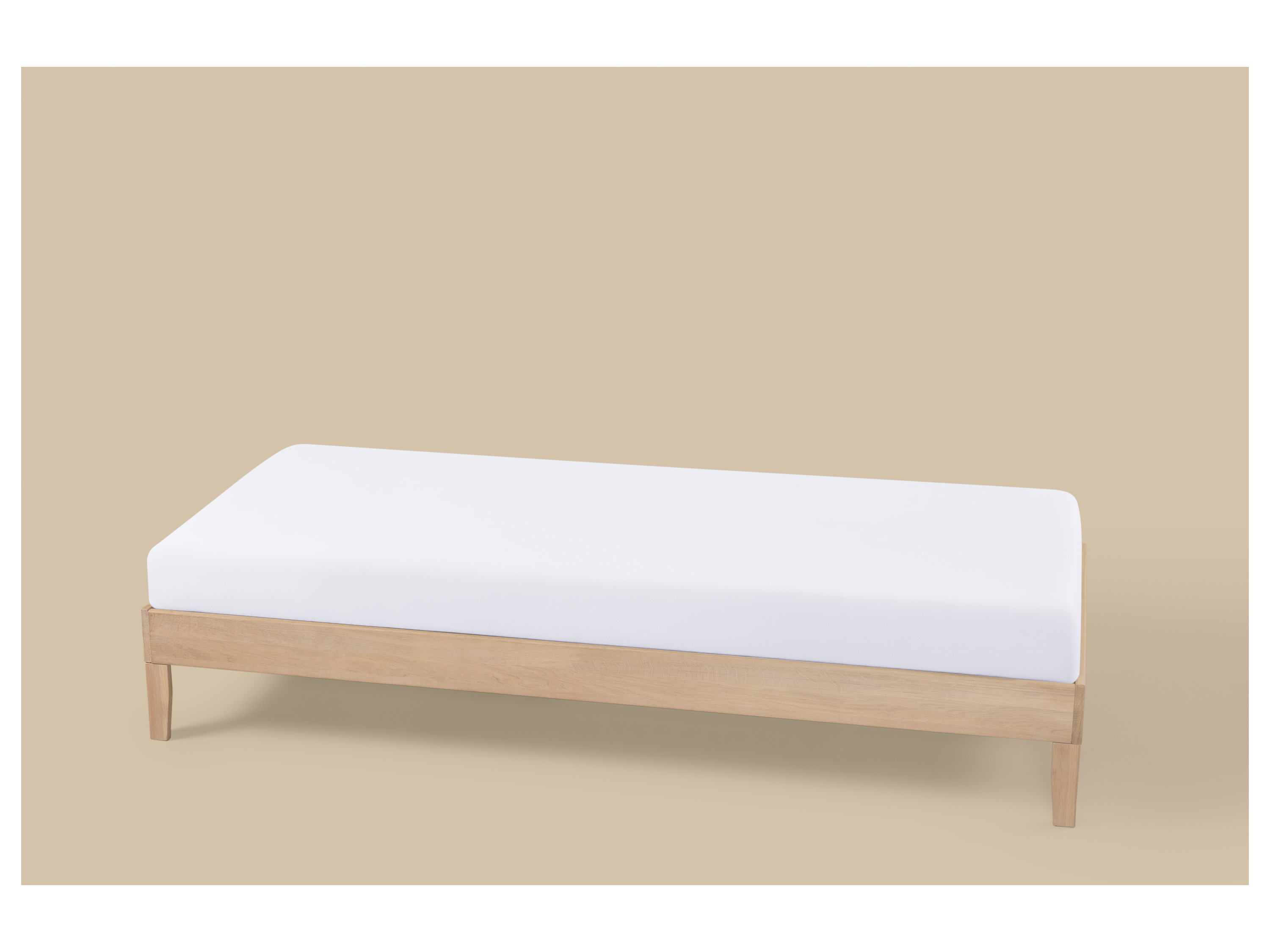 LIVARNO® Jersey-Spannbettlaken mit Leinen, 90-100 x 200 cm (Weiß) – Bild 2 von 2
