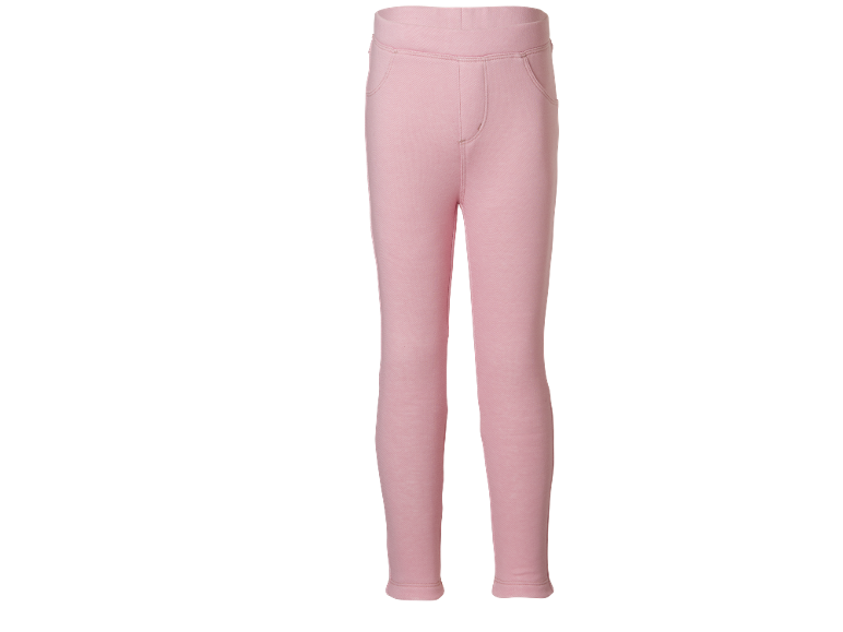 Rosa Kinderleggings mit elastischem Bund und angedeuteten Taschen