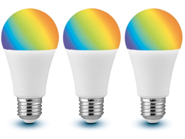 LIVARNO home 3er Set - Leuchtmittel RGB, für Zigbee Smart Home, 9,5 Watt, E27