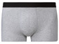 Graue Boxershorts mit schwarzem Bund.