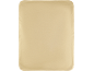 Eine hellbeige, rechteckige Decke mit abgerundeten Ecken.