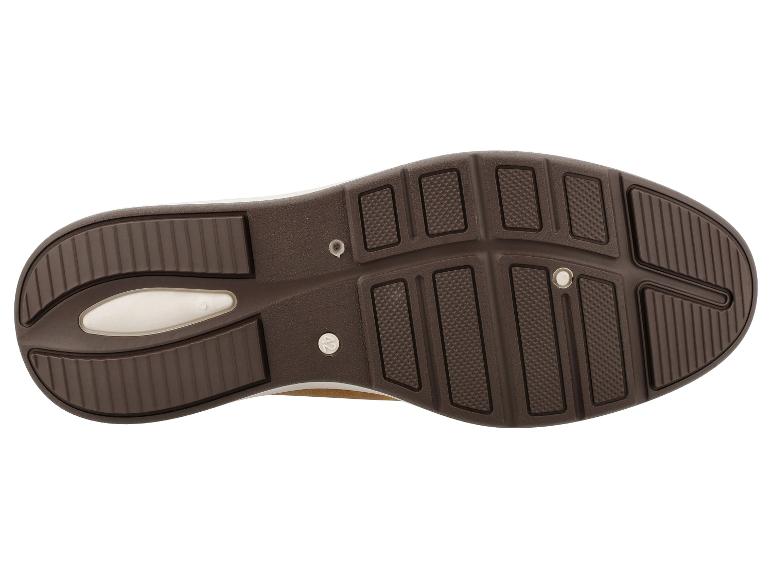 Braune Schuhsohle mit beigen Akzenten und rutschfester Textur