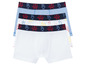 Drei Paar Jungenboxershorts mit Monster-Motiv.