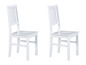 Zwei weiße Holzstühle für den Essbereich