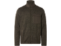 Dunkelgrüne Herrenjacke mit Reißverschluss, Stehkragen und Brusttasche.