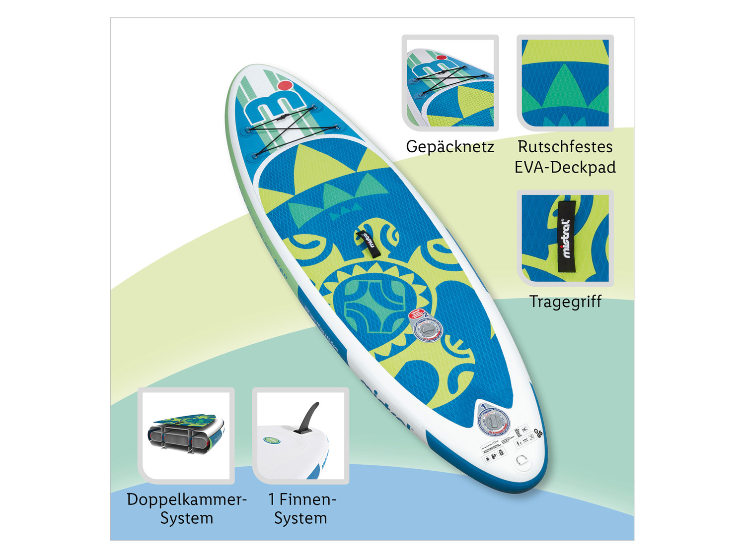 Mistral SUP »Junior 8'6 Zoll« mit Doppelkammer-System