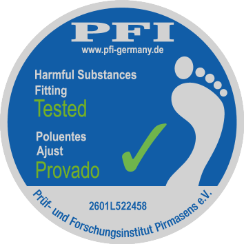 Siegel „Schadstoffe, Passform geprüft“ mit der Nummer 2601L522458.