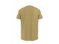 Einfaches khakifarbenes Kurzarm-T-Shirt, Rückansicht.