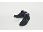 Blaue Wildleder-Stiefeletten mit Schnürsenkeln und Reißverschluss.
