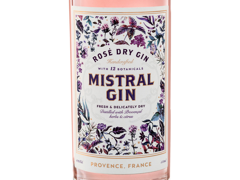 Rosé Dry Gin Mistral Vol 40%