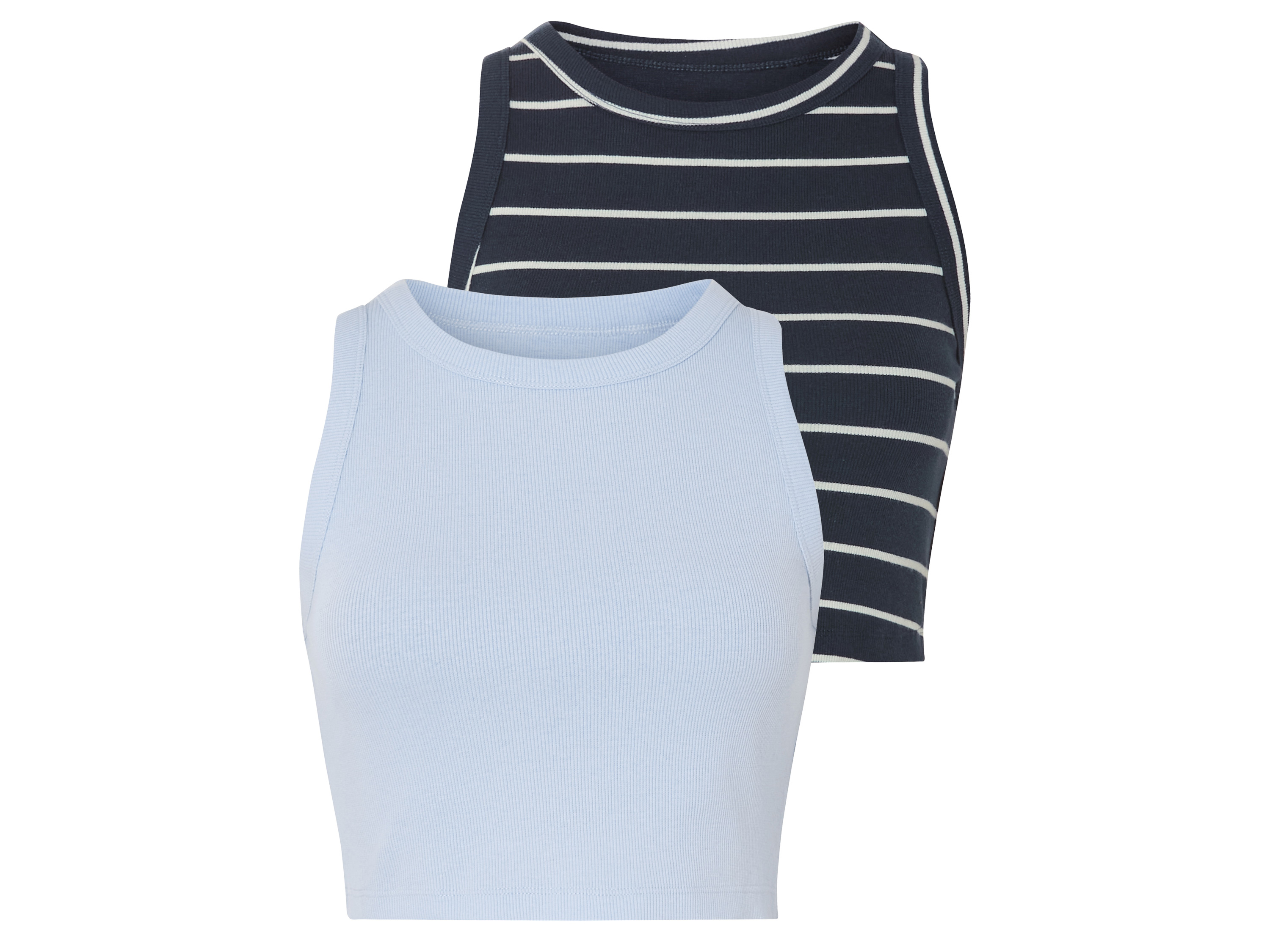 esmara® Damen Top cropped Rippe, 2 Stück (blau/navy, XL (48/50))““ | dass ein Textil- oder Lederprodukt auf mehr als 300 Schadstoffe geprüft wurde. Cotton made in Africa Wir unterstützen den nachhaltigen Baumwollanbau in Afrika Mit dem Kauf dieses Produkts leistest Du einen wichtigen Beitrag zur Zukunft Afrikas und zum Schutz der Umwelt. Du unterstützt die Initiative Cotton made in Africa dabei, die Lebensbedingungen afrikanischer Kleinbäuerinnen und Kleinbauern und ihrer Familien zu verbessern und die Umwelt zu schützen. Mehr unter: cottonmadeinafrica.org/massbalance Eine Initiative der AID BX Trade Foundation Hohenstein Das passt perfekt Das Prüfinstitut Hohenstein führt seit rund 60 Jahren Reihenmessungen und Studien zur Erfassung der Körpermaße durch. Mit Nutzung der 3-D-Bodyscannertechnologie werden die realen Körperformen visualisiert und in verlässliche Grössentabellen umgerechnet.““