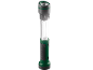 Grüne und graue Taschenlampe mit ausziehbarer Laterne.