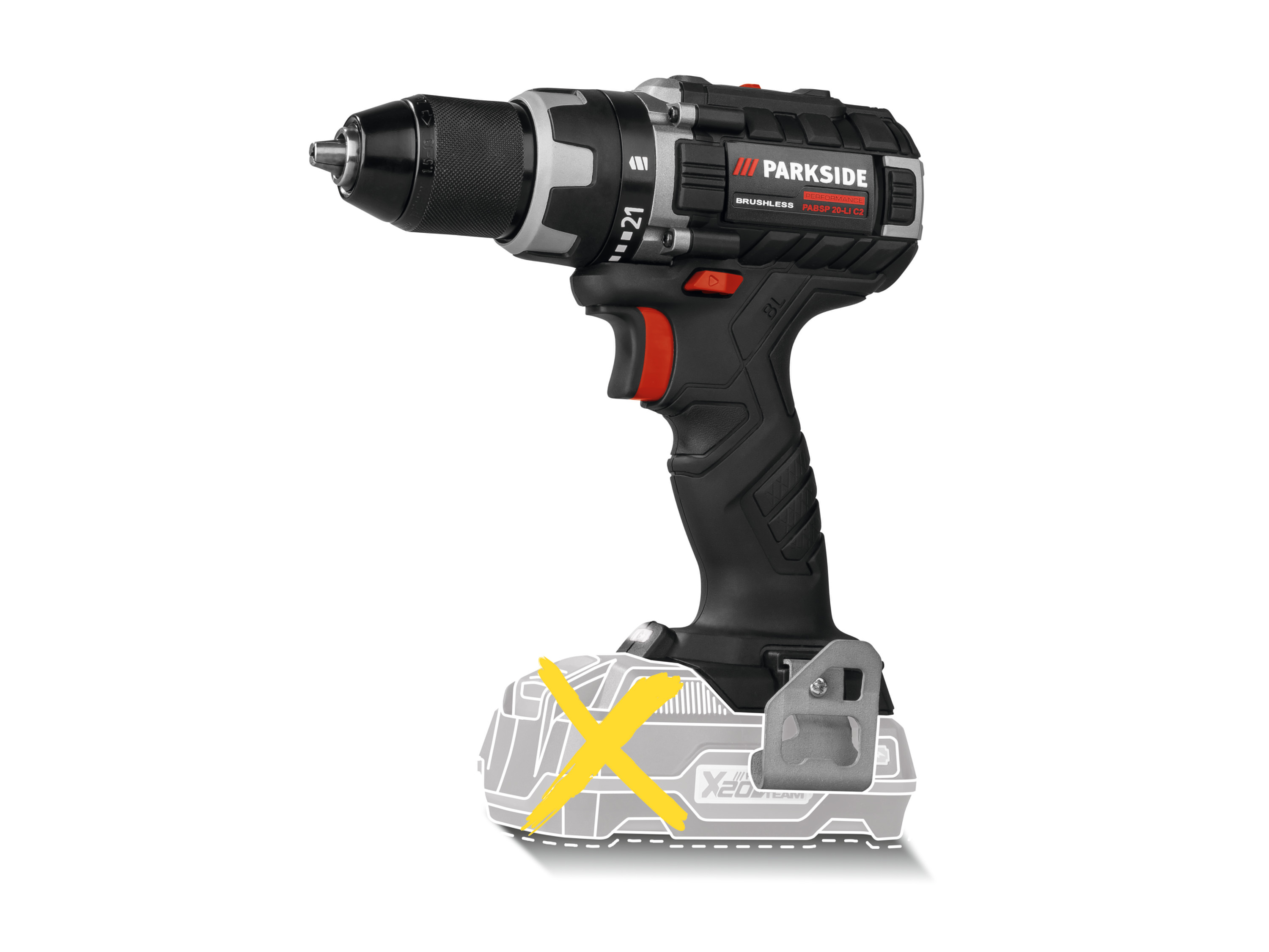 PARKSIDE PERFORMANCE® 20 V Akku-Bohrschrauber »PABSP 20 Li C2«, ohne Akku und Ladegerät | 04055334283779